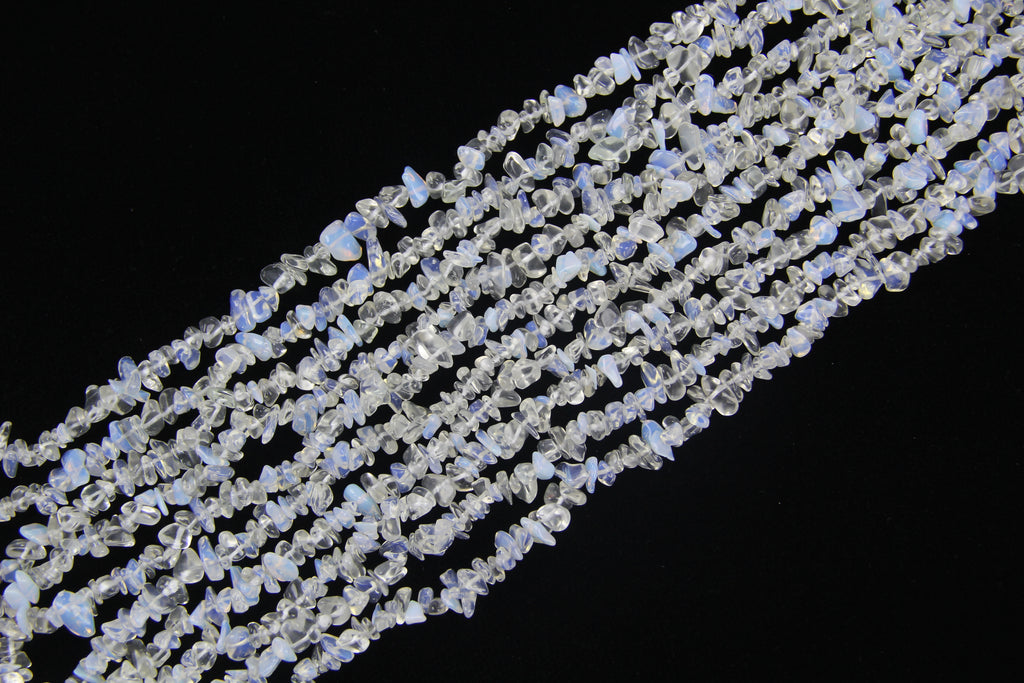 Artificial white blue protein broken stone long chain