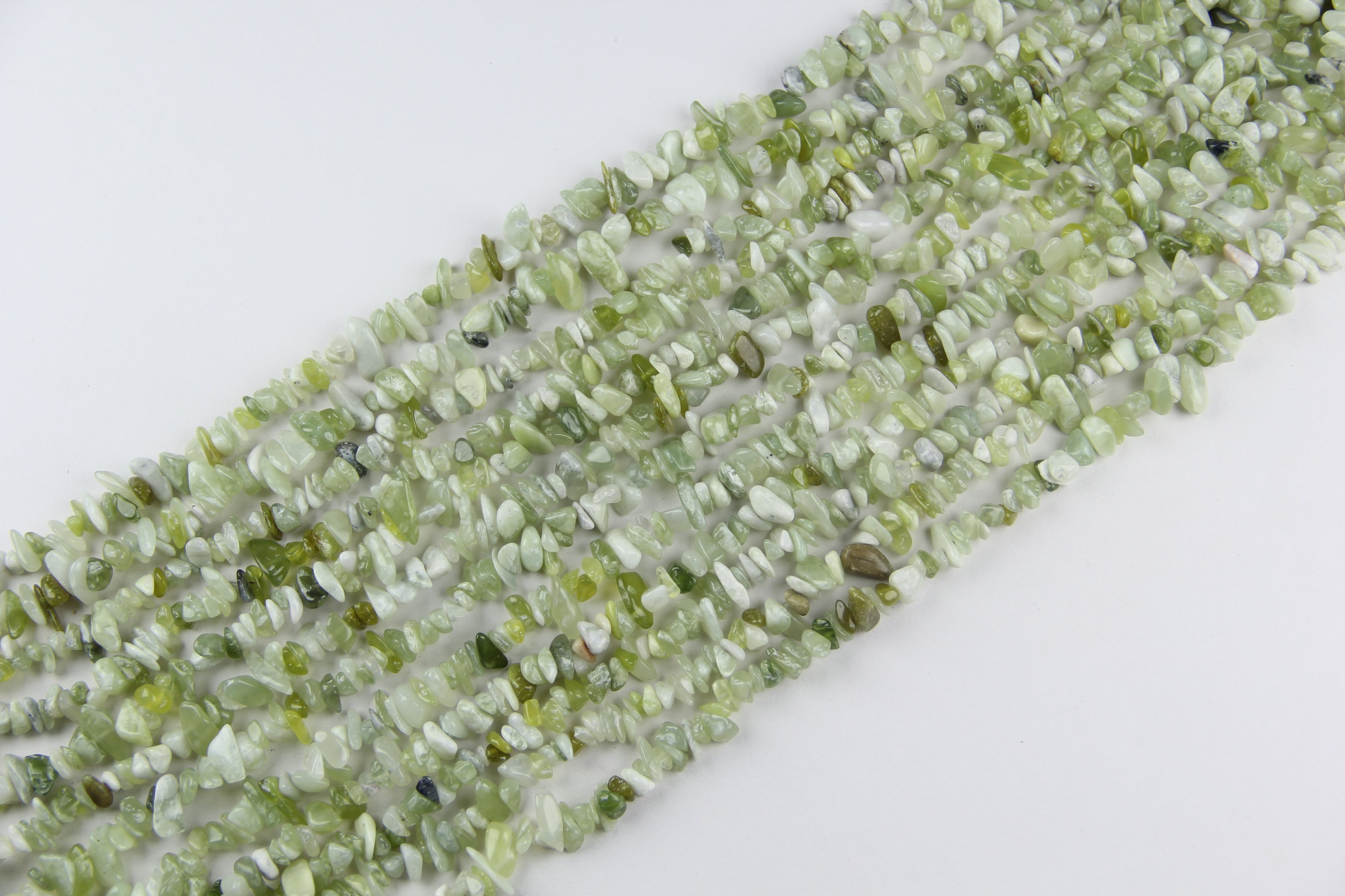 Natural New Mountain Jade Crushed Stone Long Chain