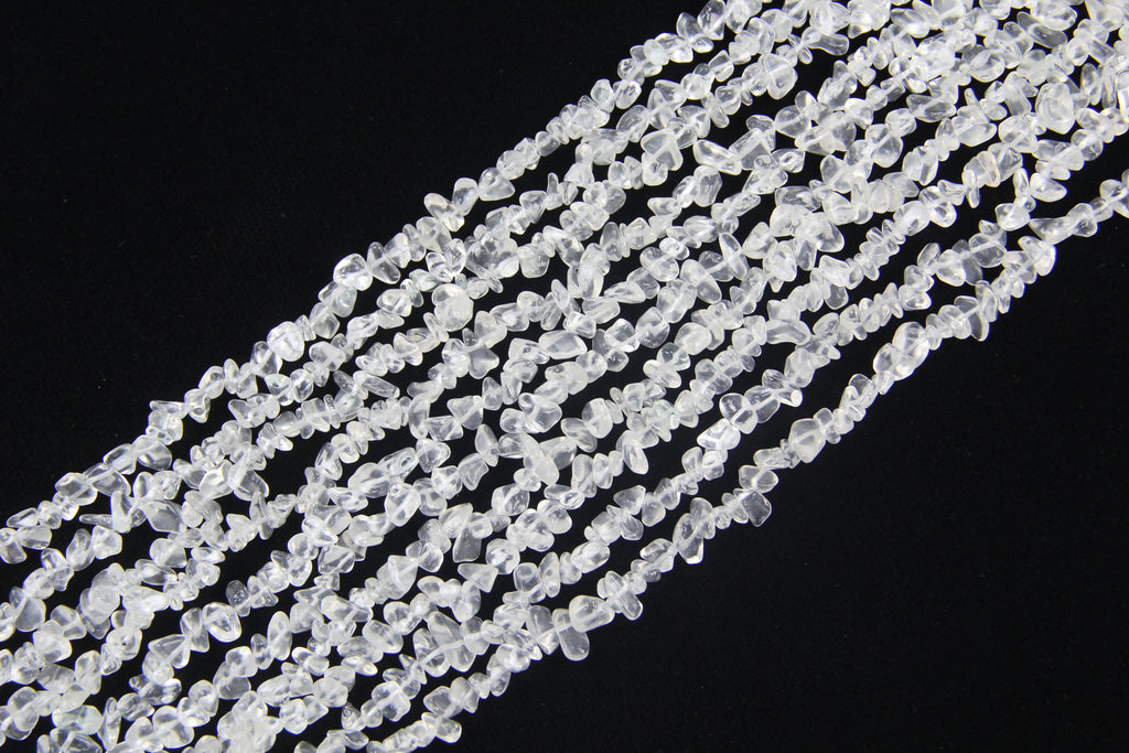Irregular white glass long chain