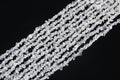 Irregular white glass long chain