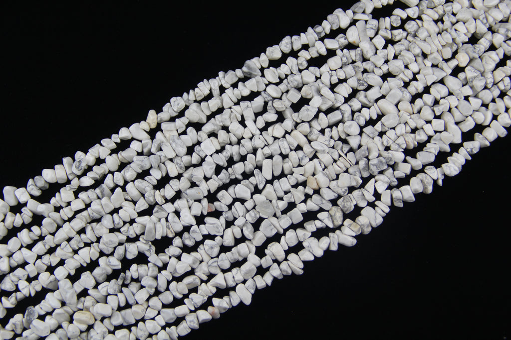 Irregular white marble gravel long chain