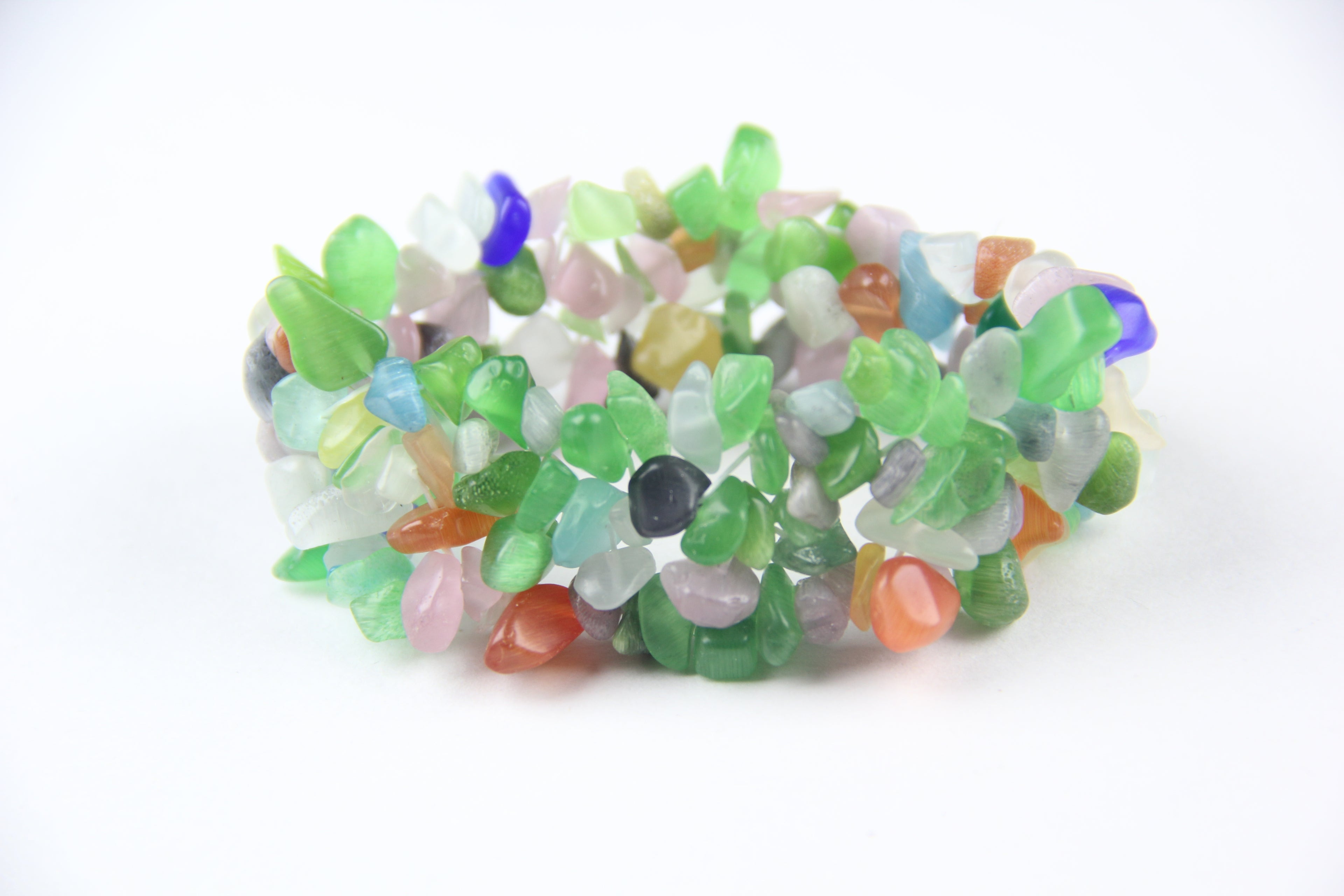 Colorful cat-eye glass bracelet