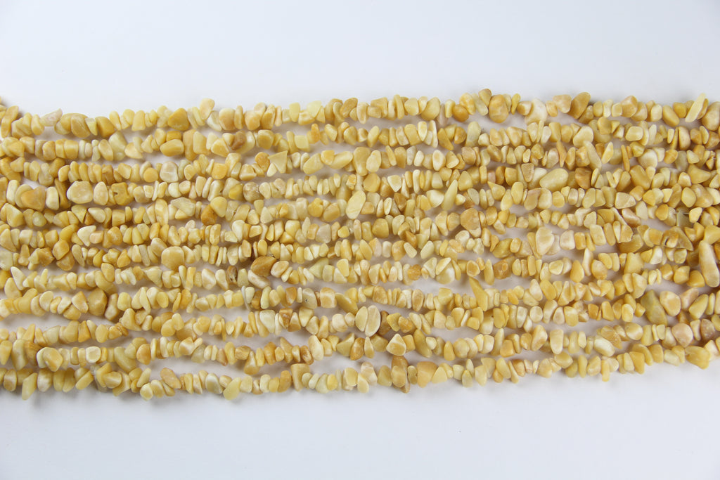 Irregular beige jade long chain