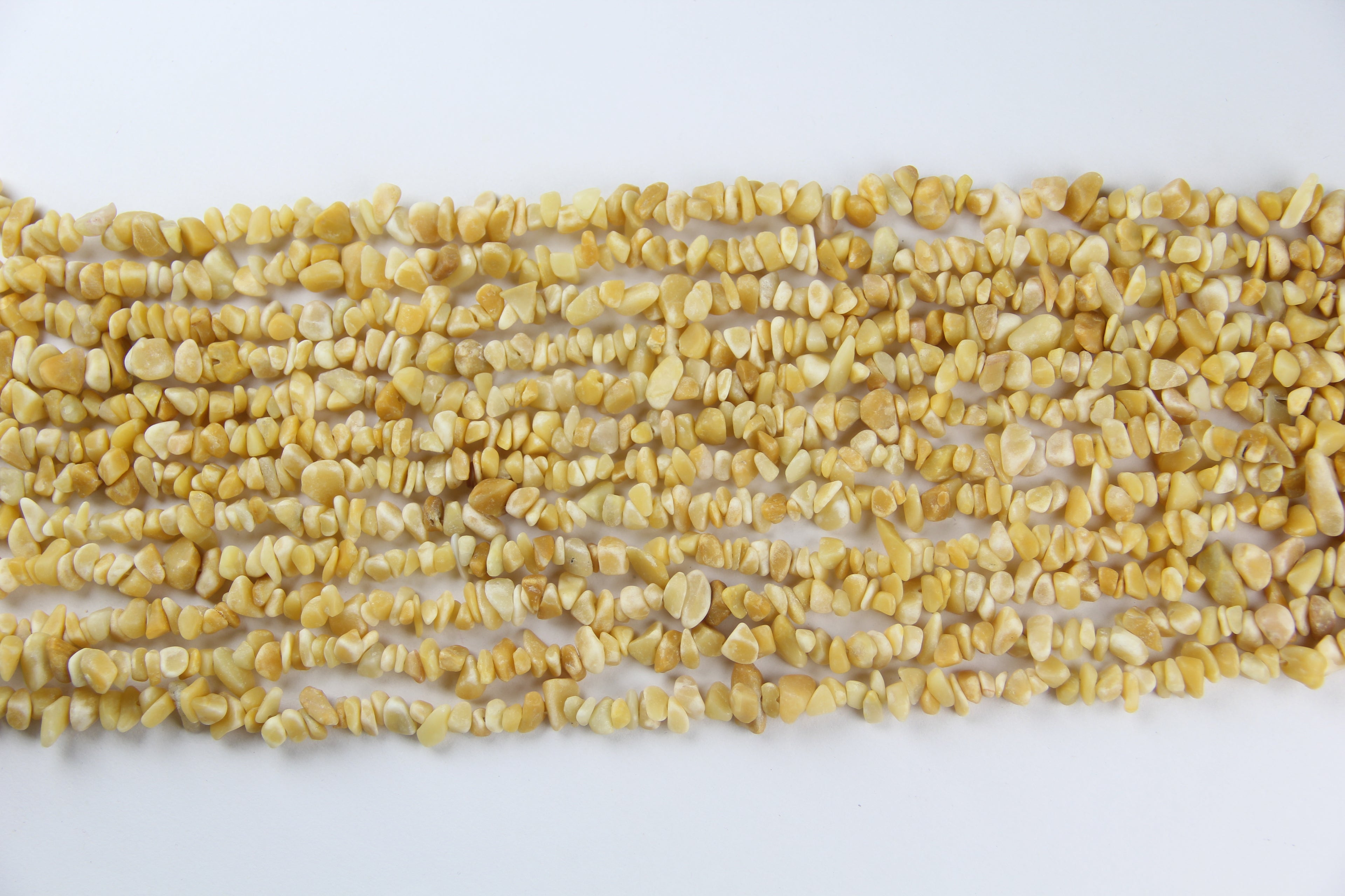 Irregular beige jade long chain