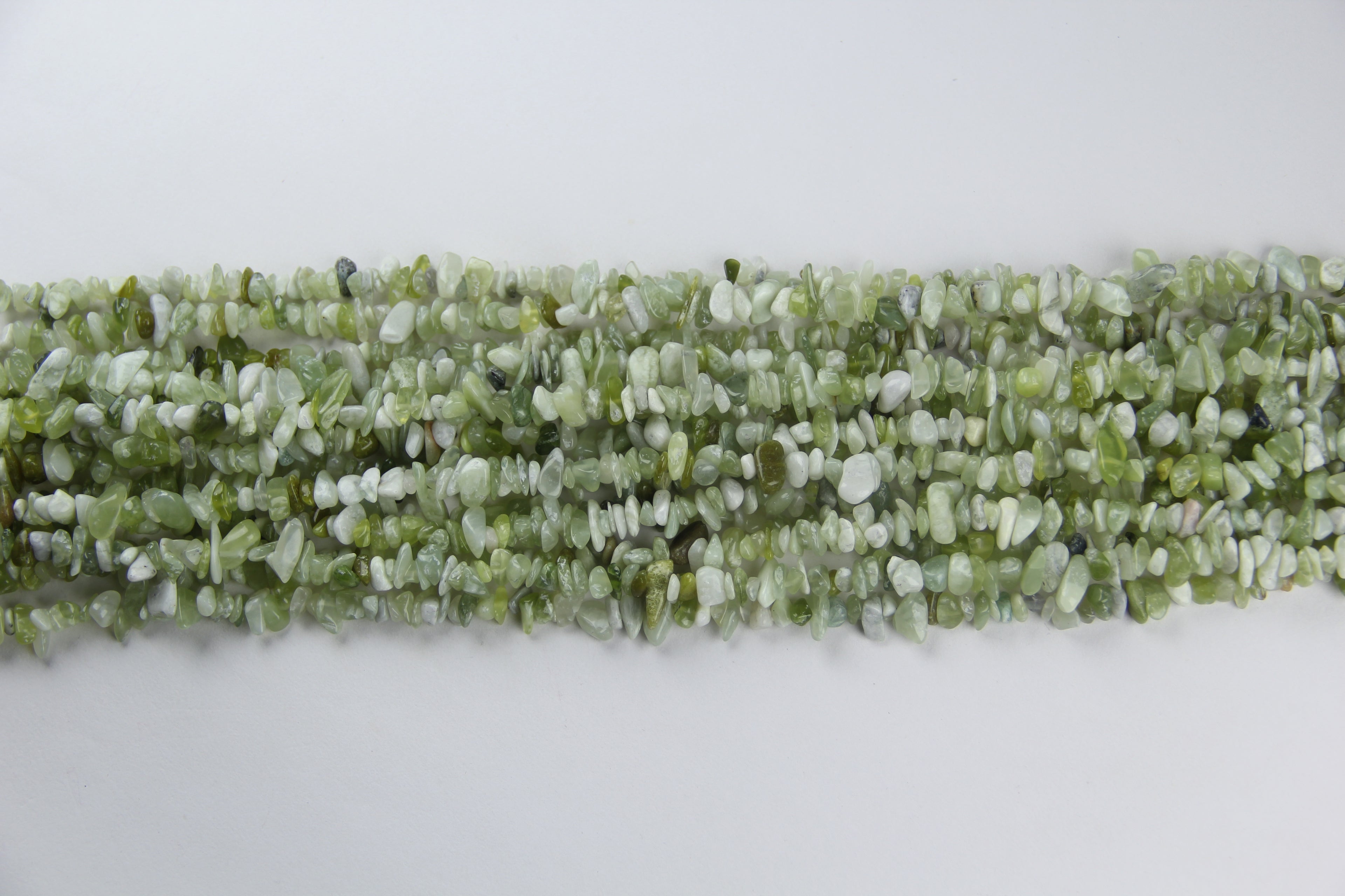 Natural New Mountain Jade Crushed Stone Long Chain