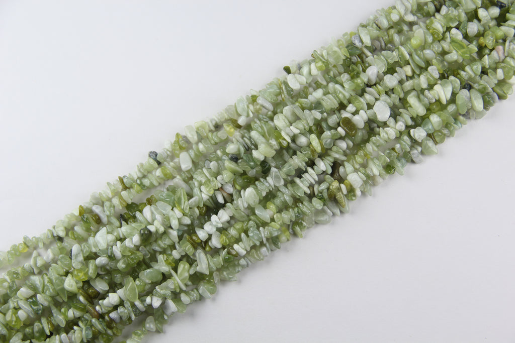 Natural New Mountain Jade Crushed Stone Long Chain