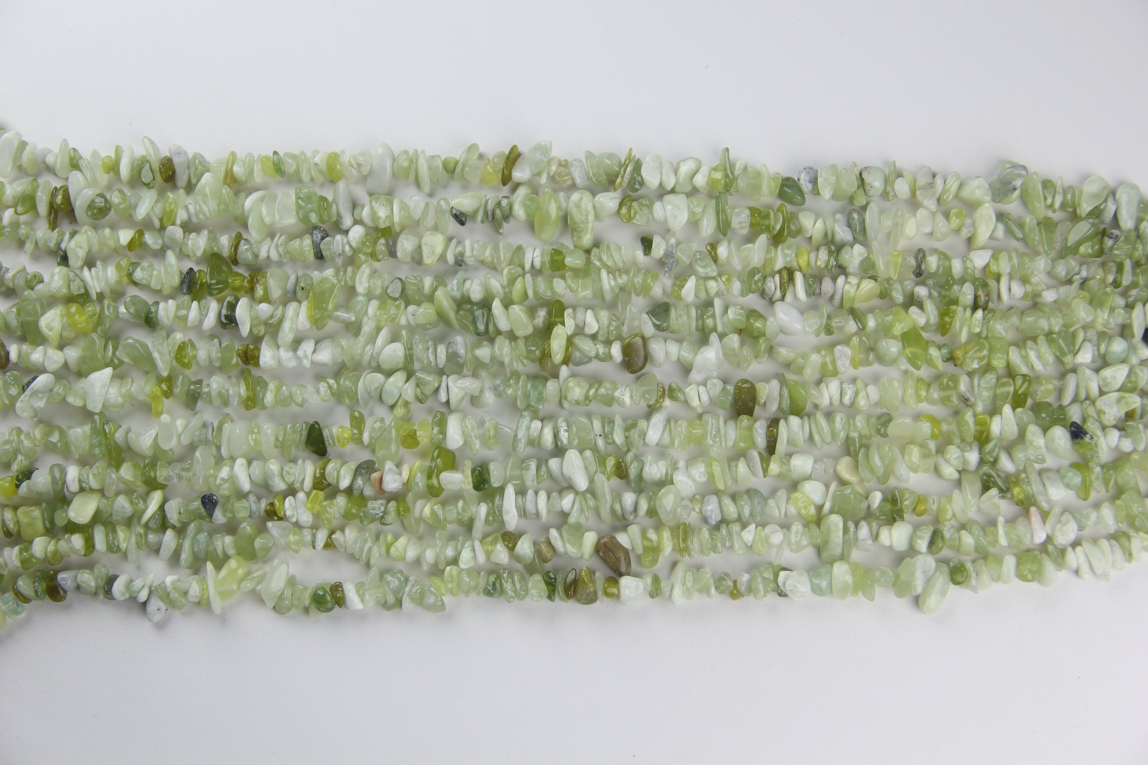 Natural New Mountain Jade Crushed Stone Long Chain