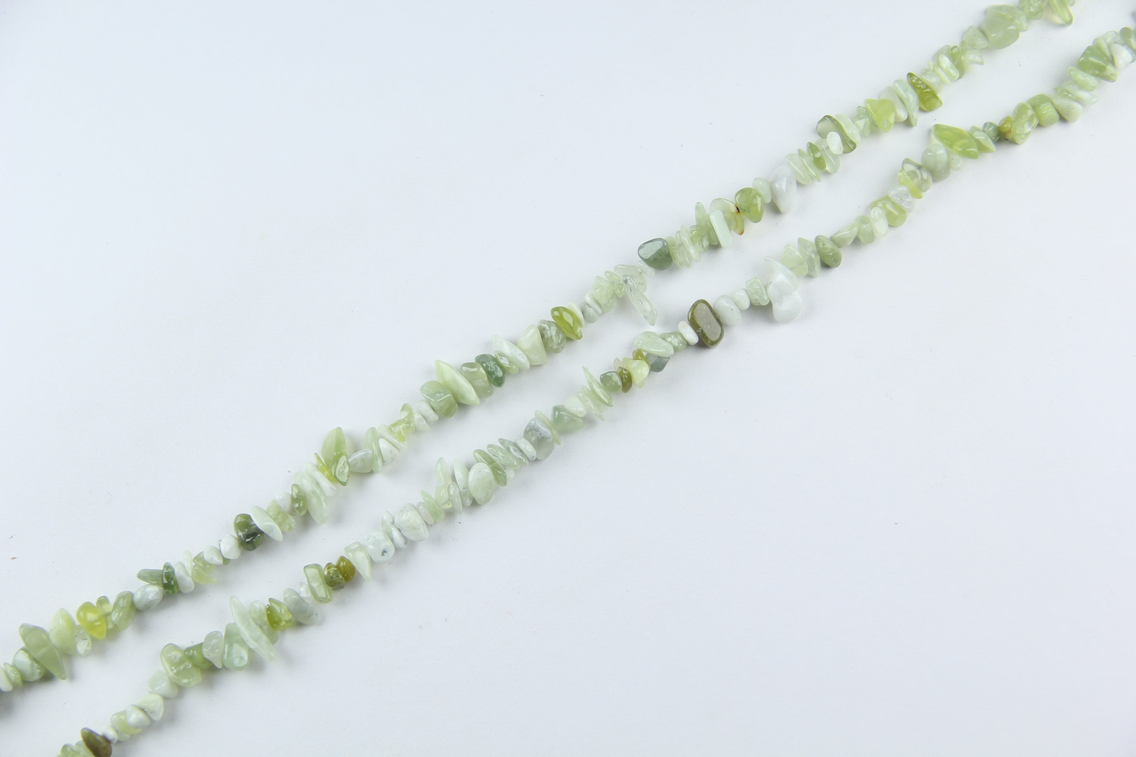 Natural New Mountain Jade Crushed Stone Long Chain