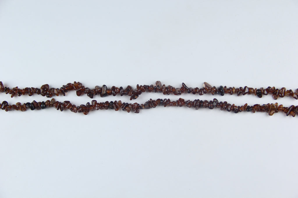 Irregular orange garnet gravel long chain