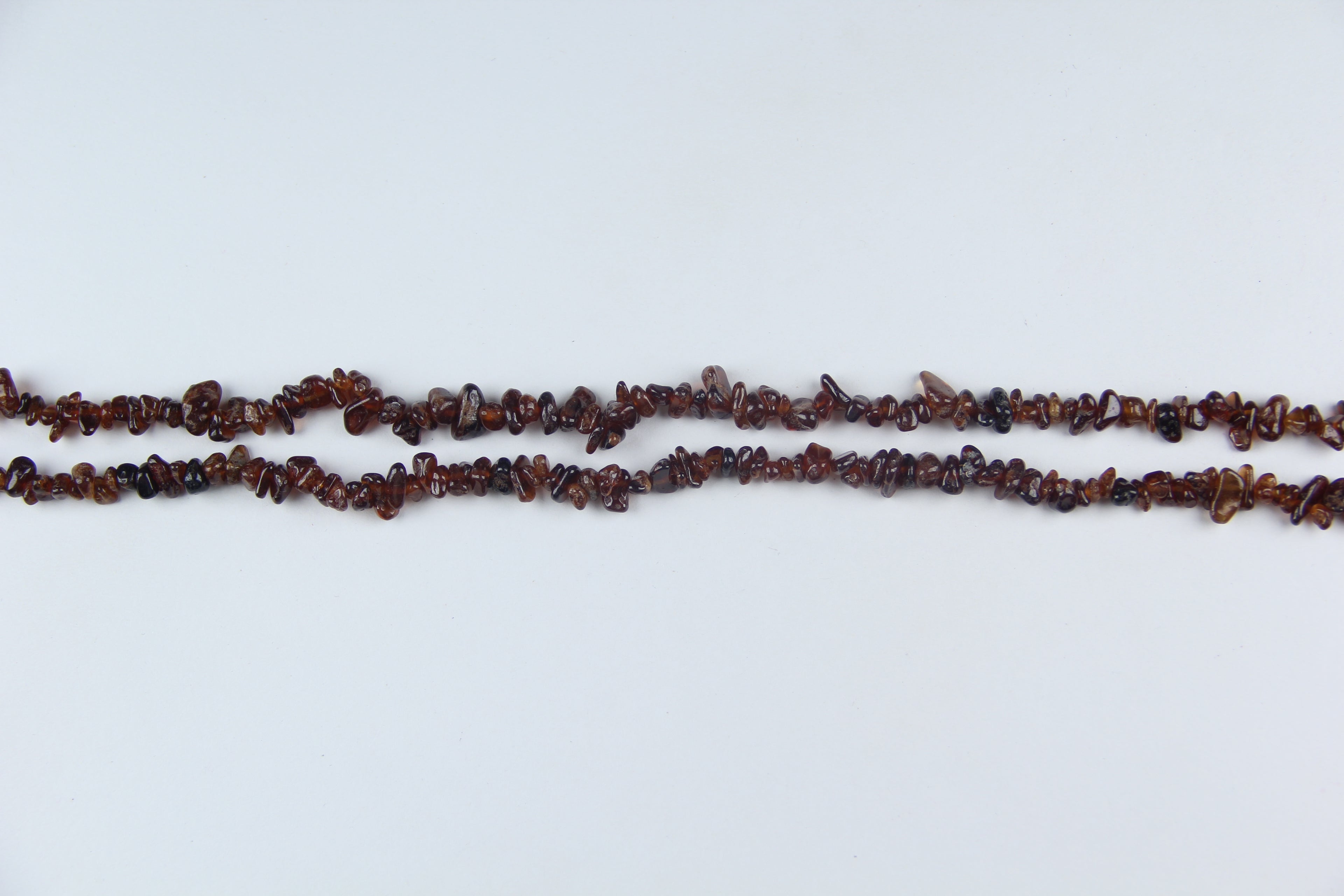 Irregular orange garnet gravel long chain