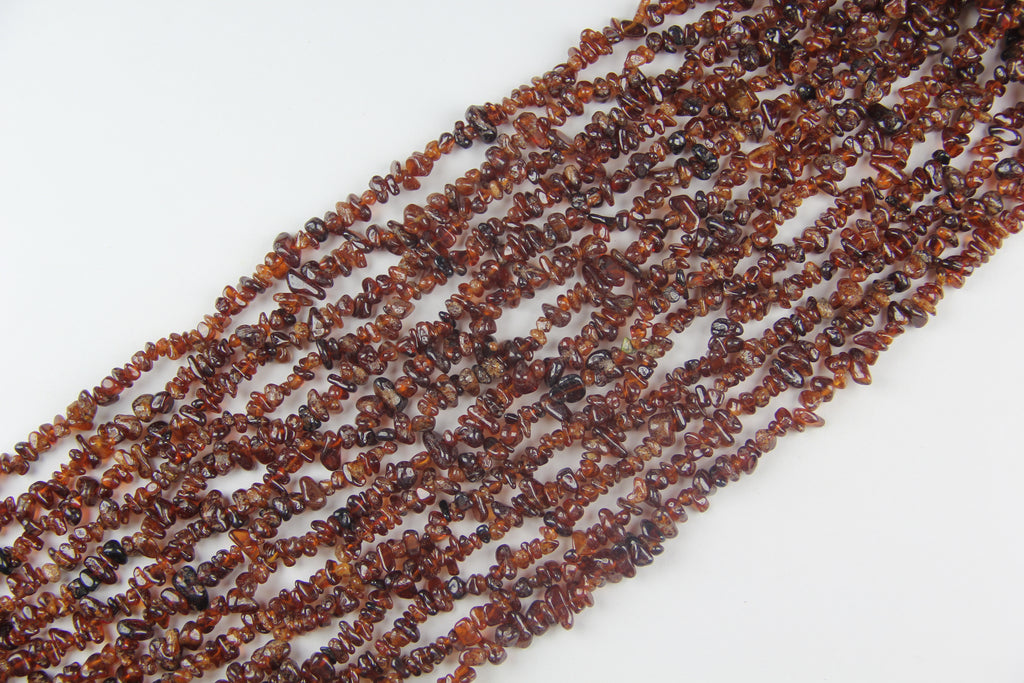 Irregular orange garnet gravel long chain