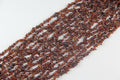 Irregular orange garnet gravel long chain