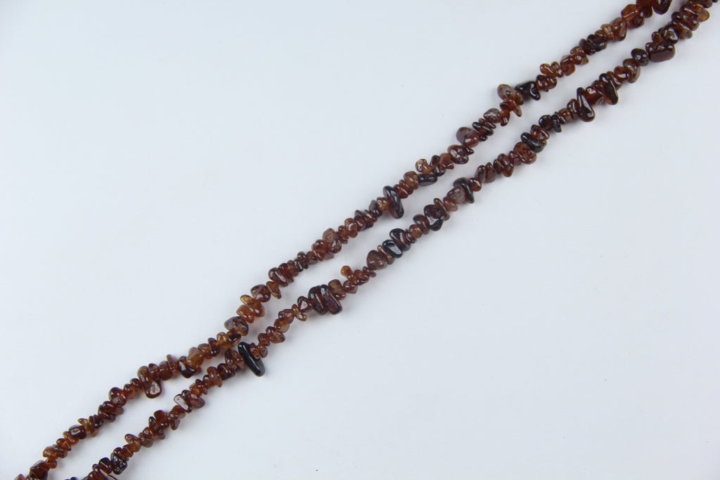 Irregular orange garnet gravel long chain