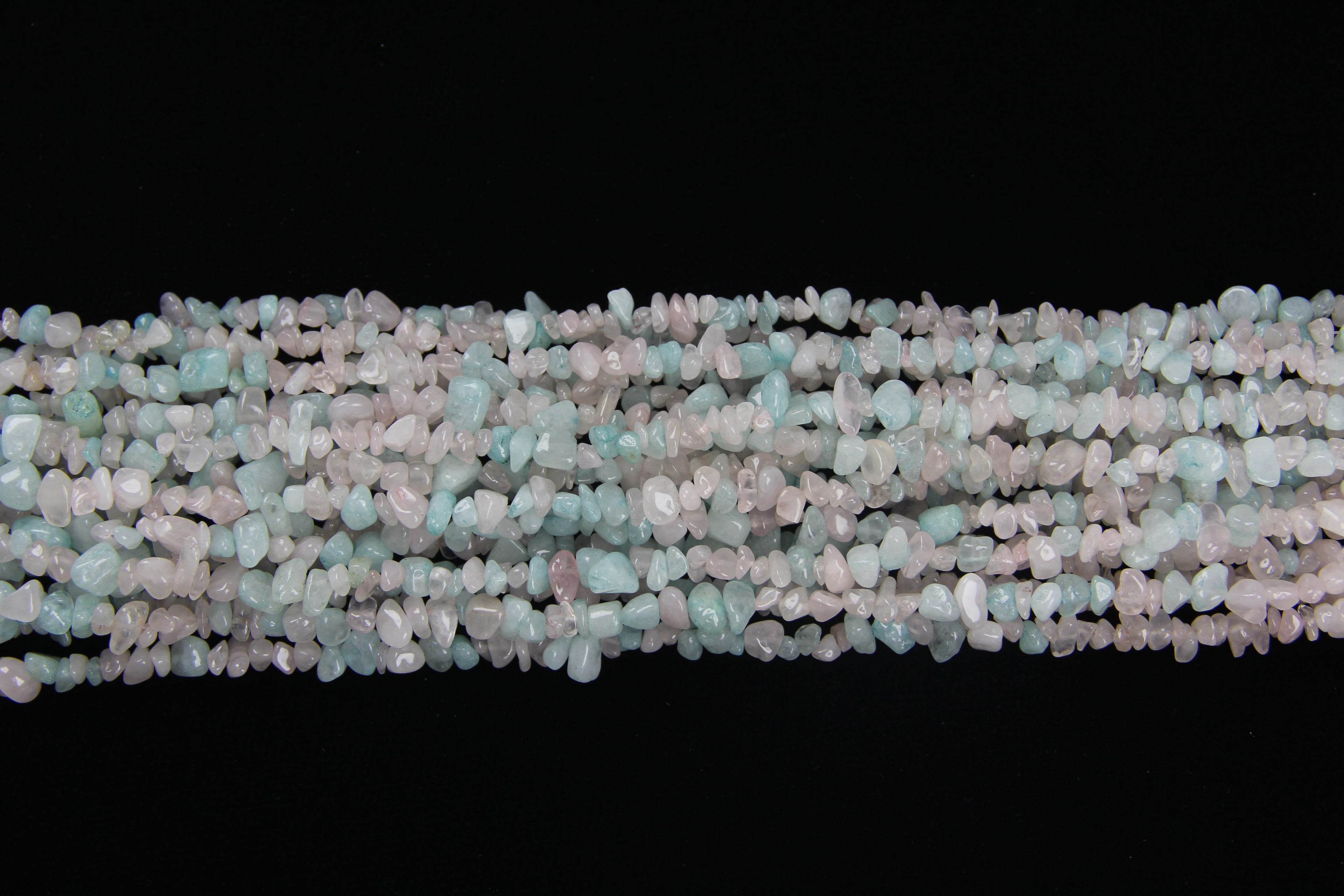 Irregular Pink Blue Sweat White Jade Long Chain