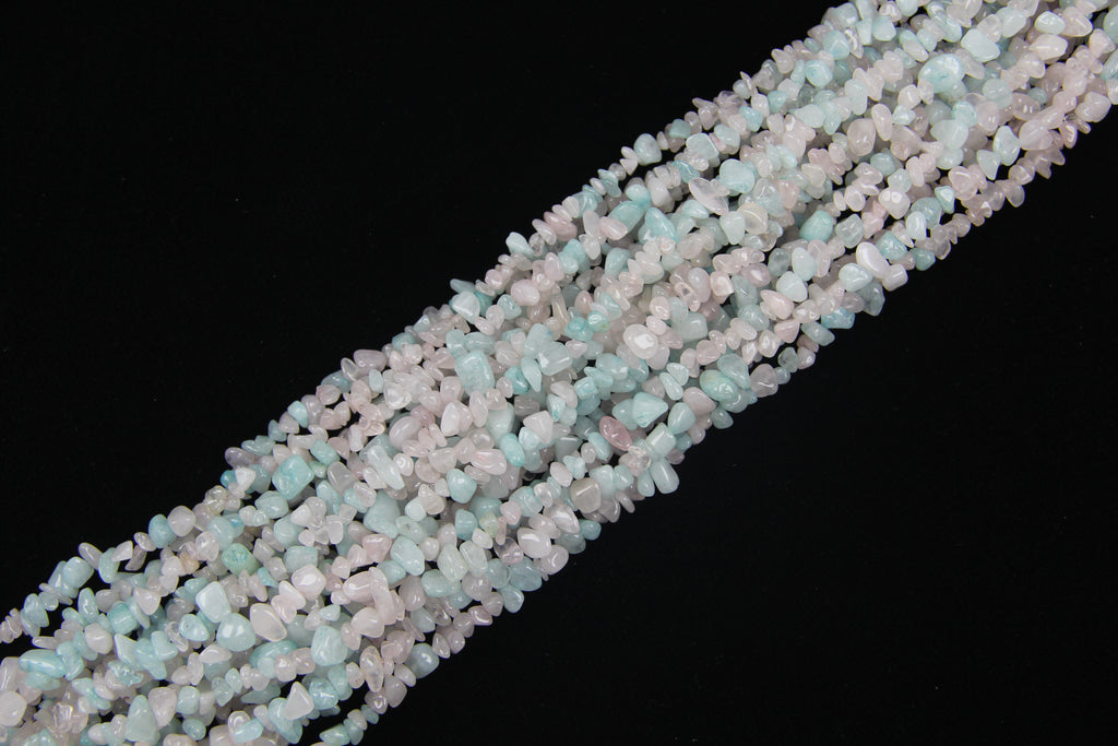 Irregular Pink Blue Sweat White Jade Long Chain