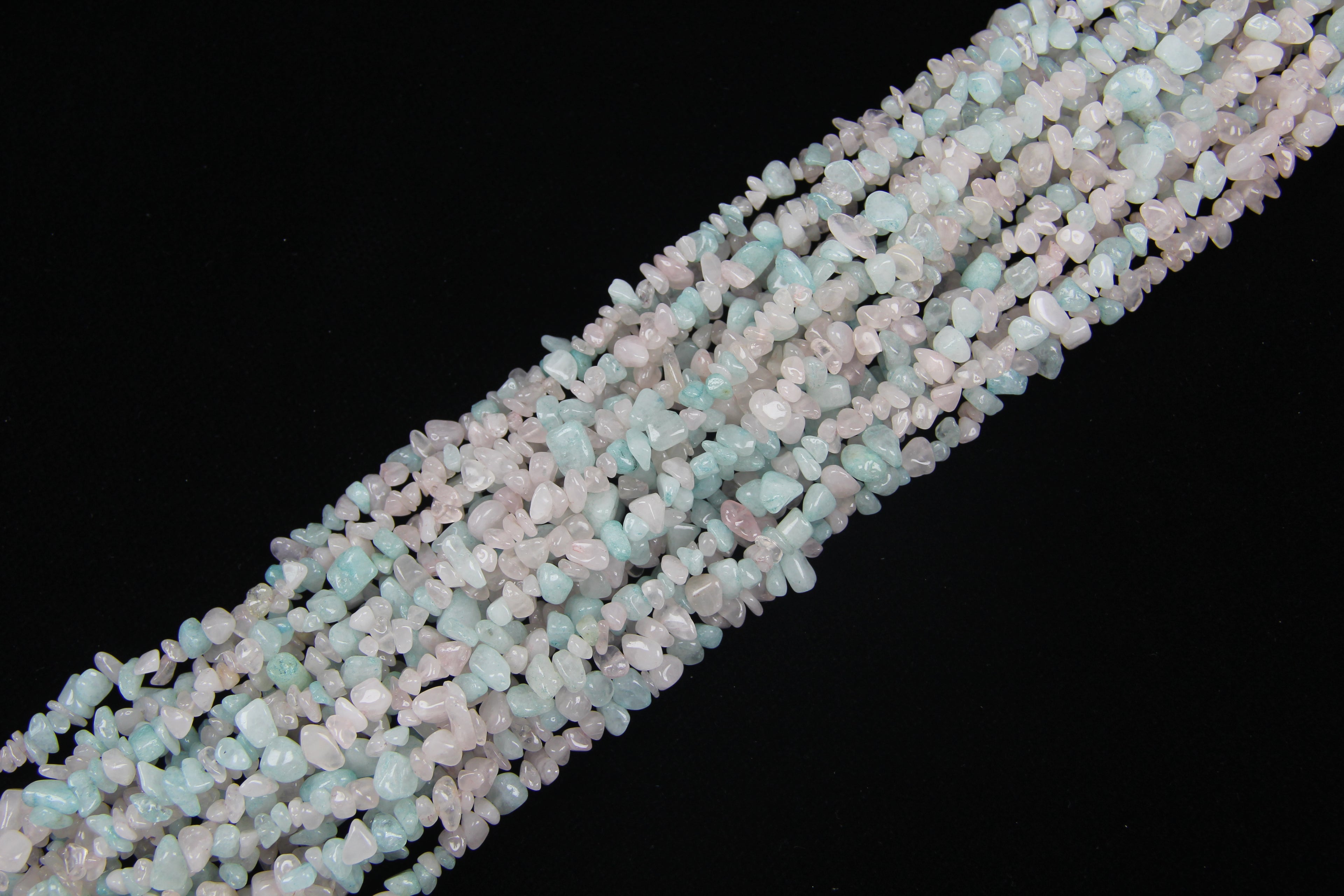 Irregular Pink Blue Sweat White Jade Long Chain