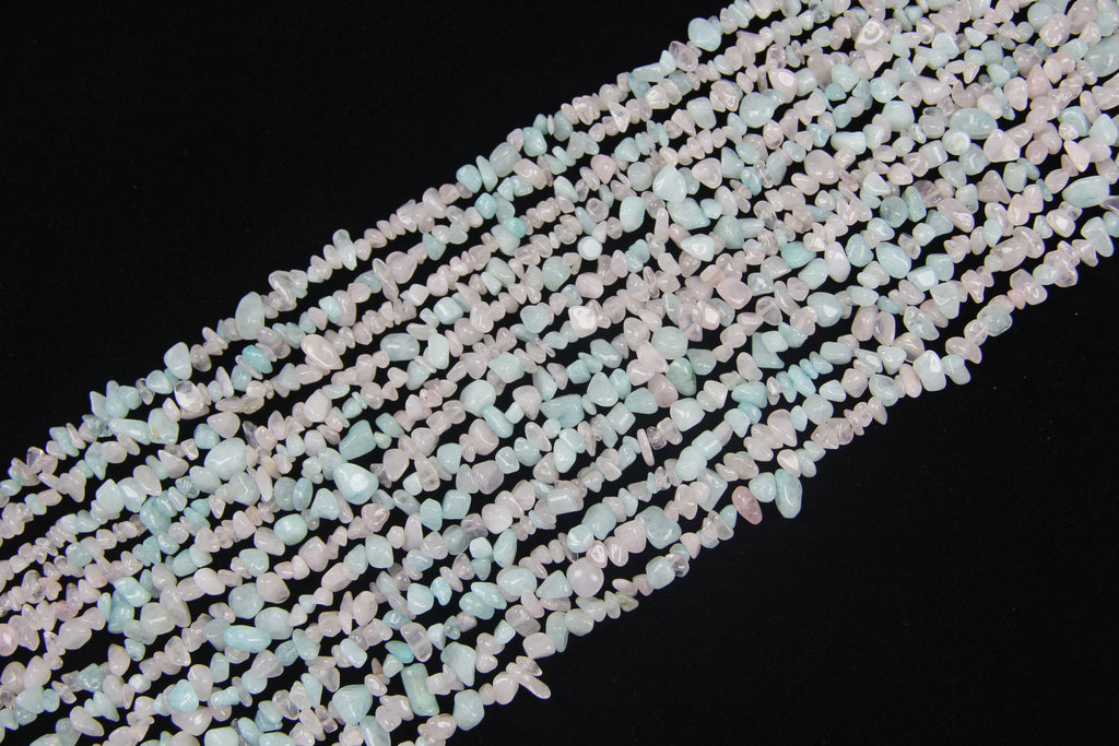 Irregular Pink Blue Sweat White Jade Long Chain