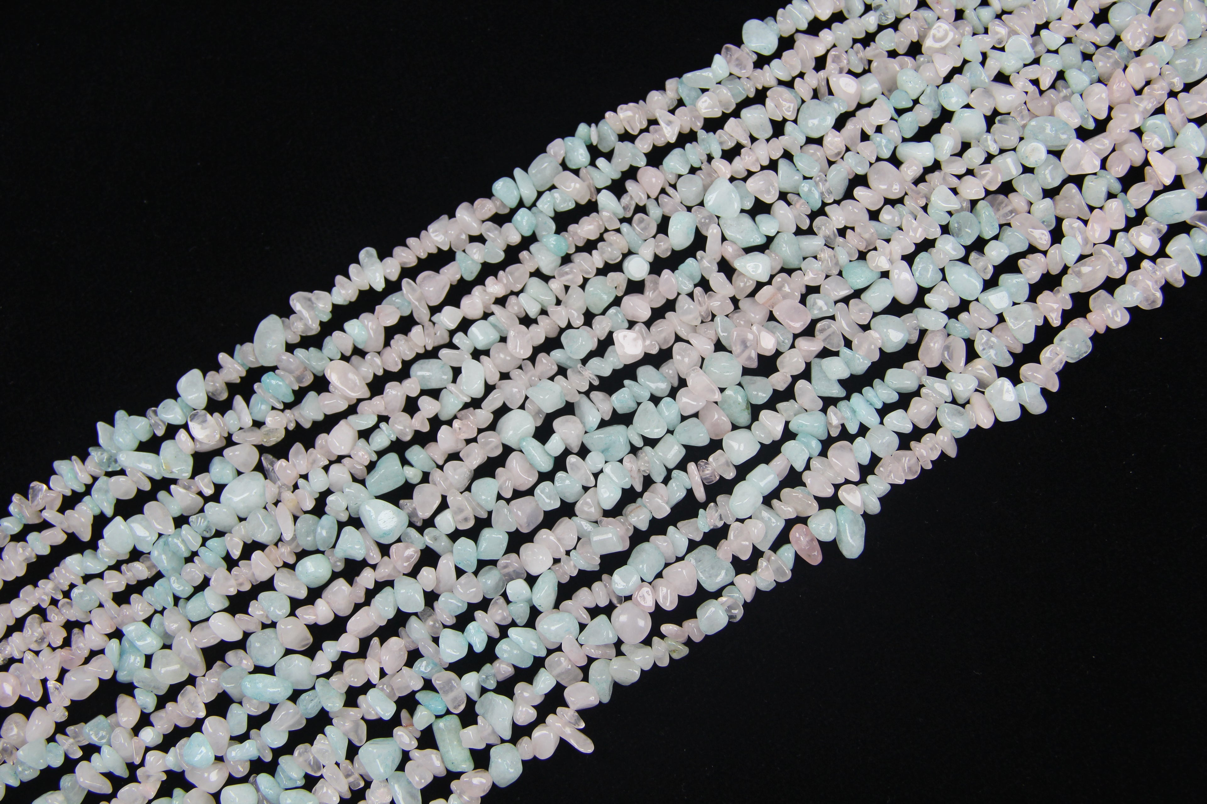 Irregular Pink Blue Sweat White Jade Long Chain