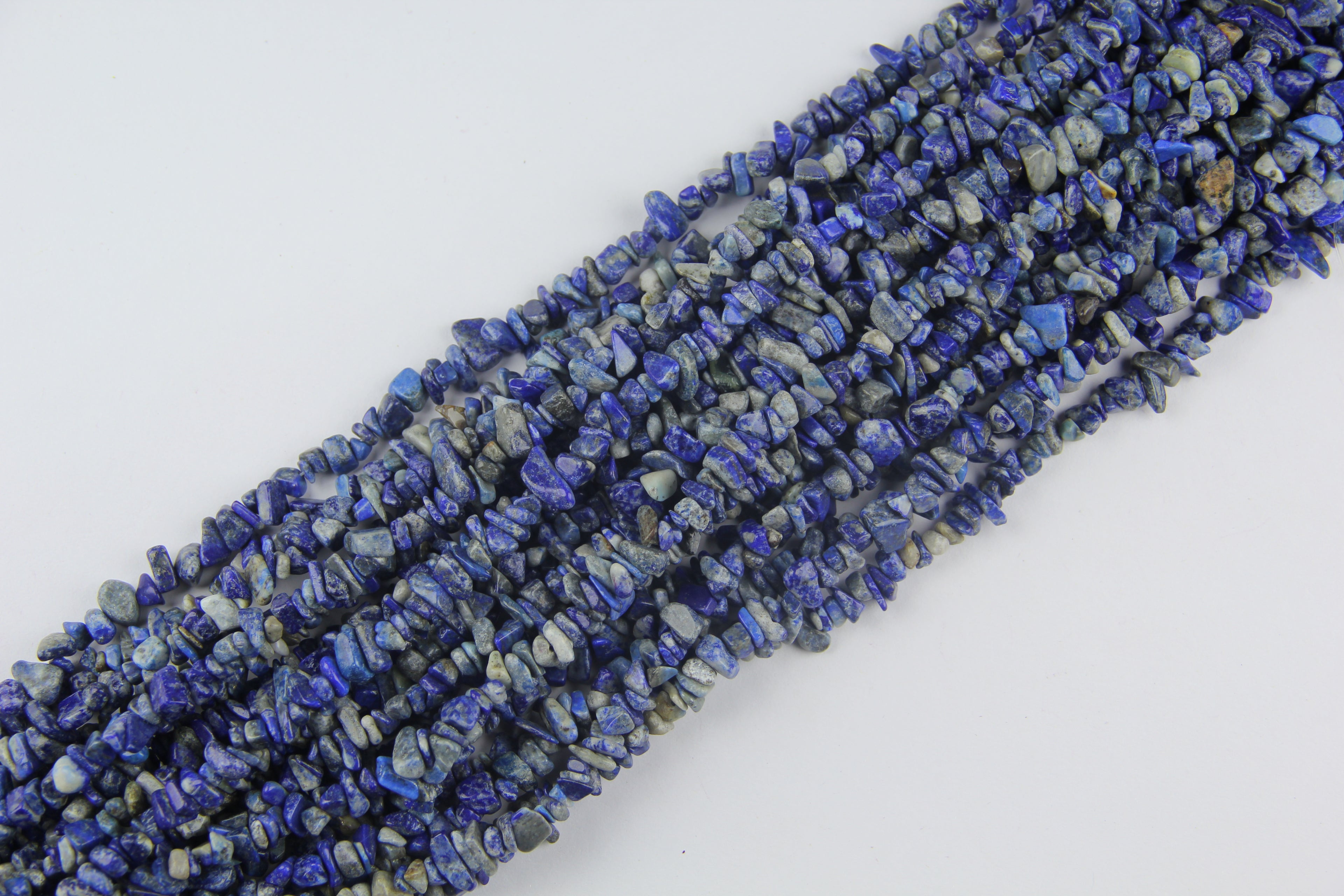 Irregular lapis lazuli gravel long chain