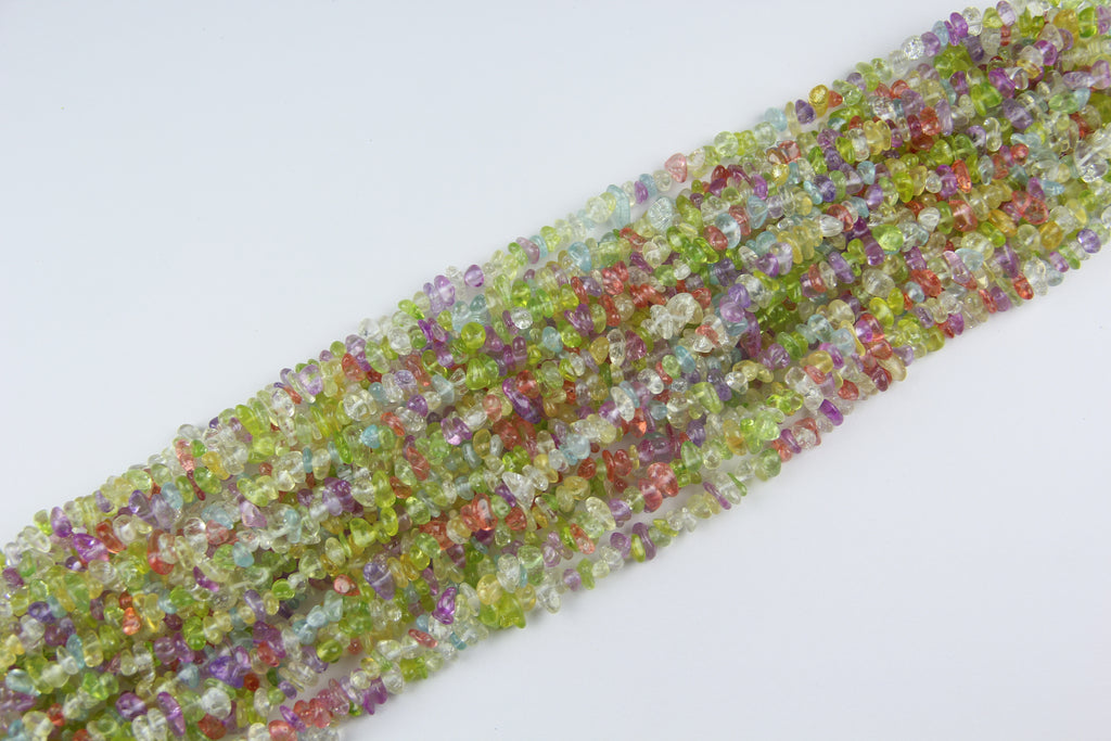 Colorful glass irregular long chain