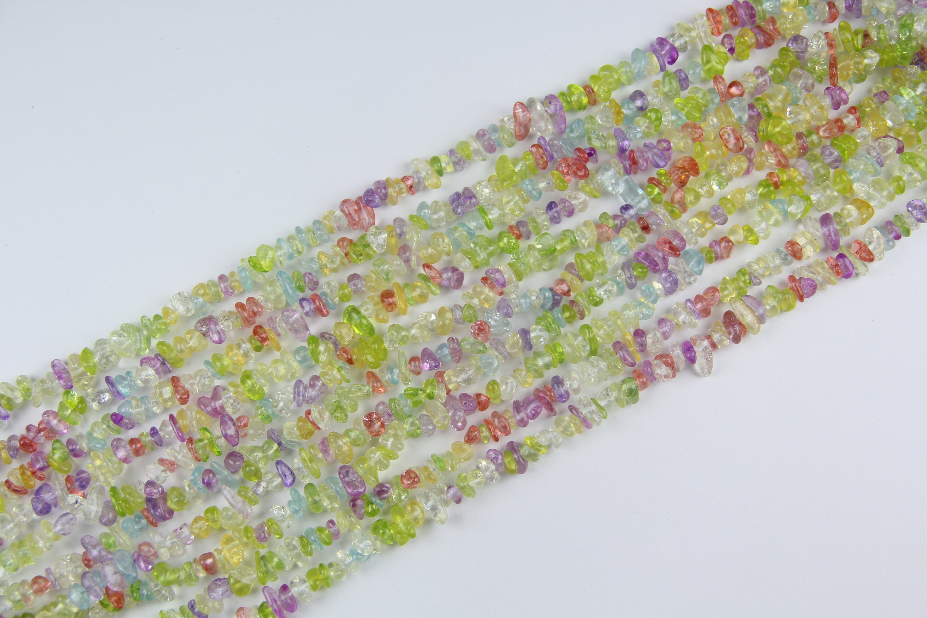 Colorful glass irregular long chain