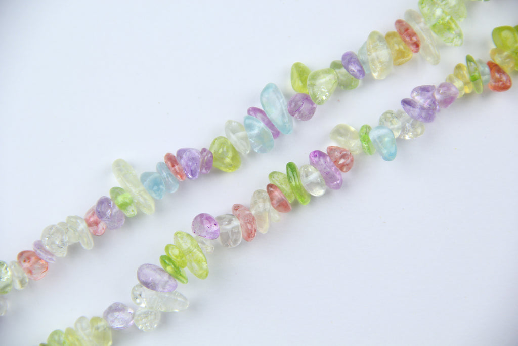 Colorful glass irregular long chain