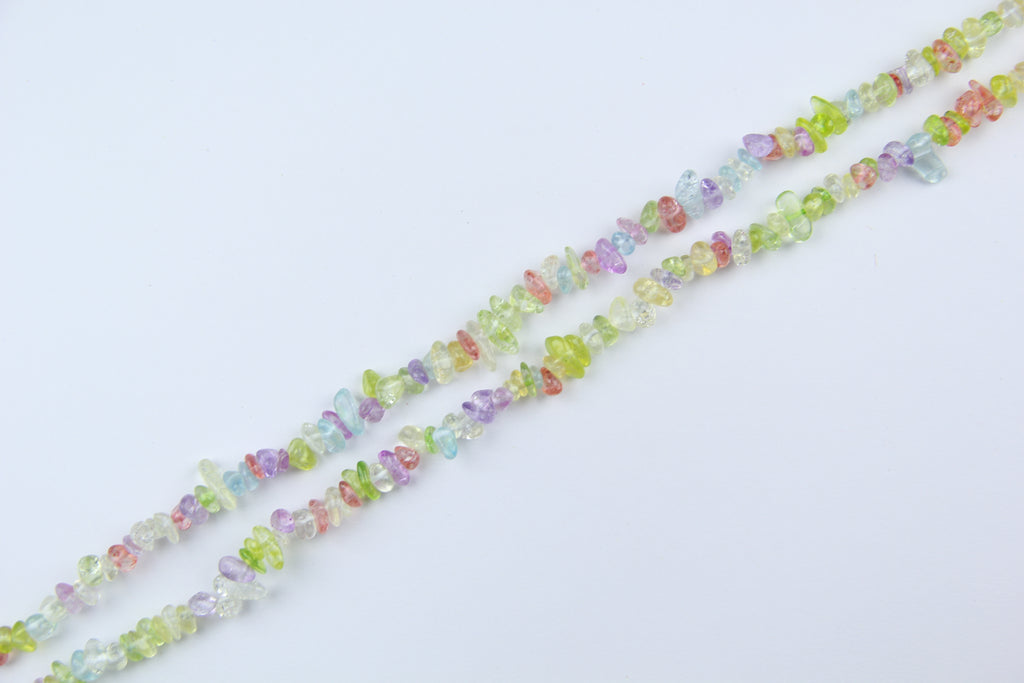 Colorful glass irregular long chain