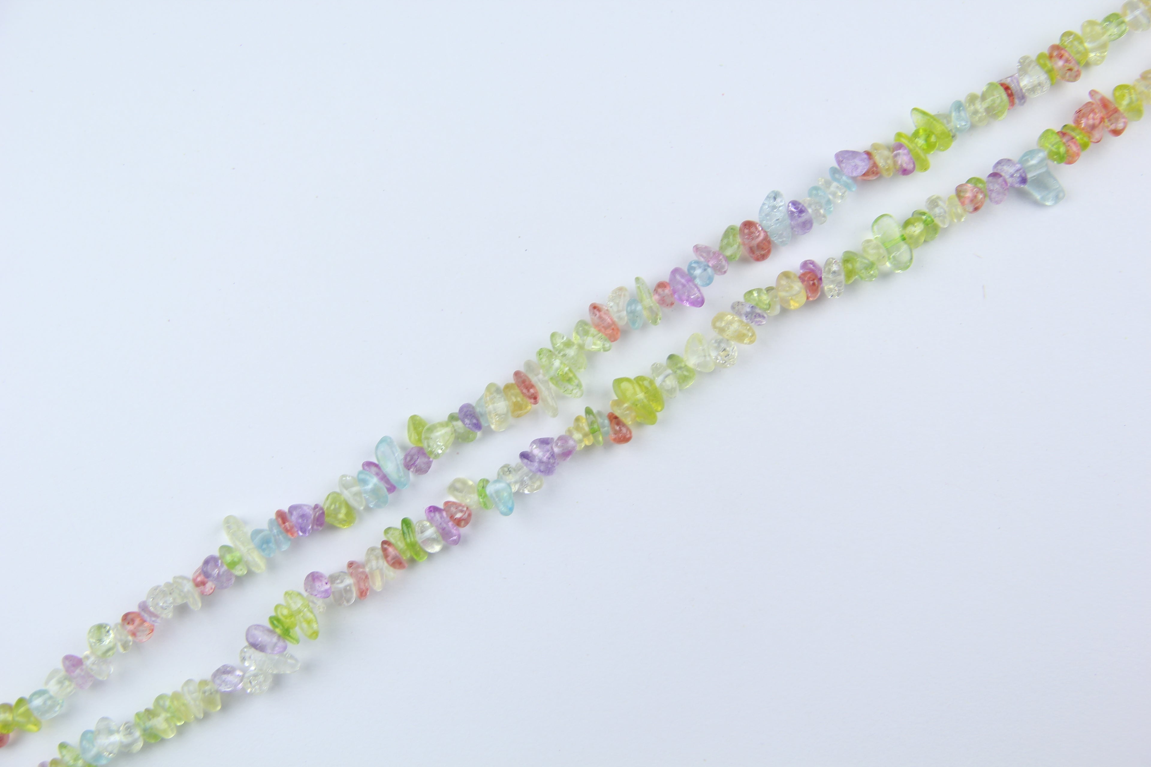 Colorful glass irregular long chain