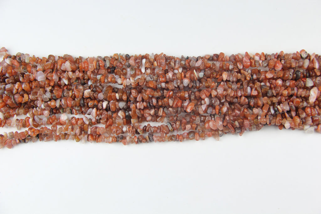 Red agate irregular long chain