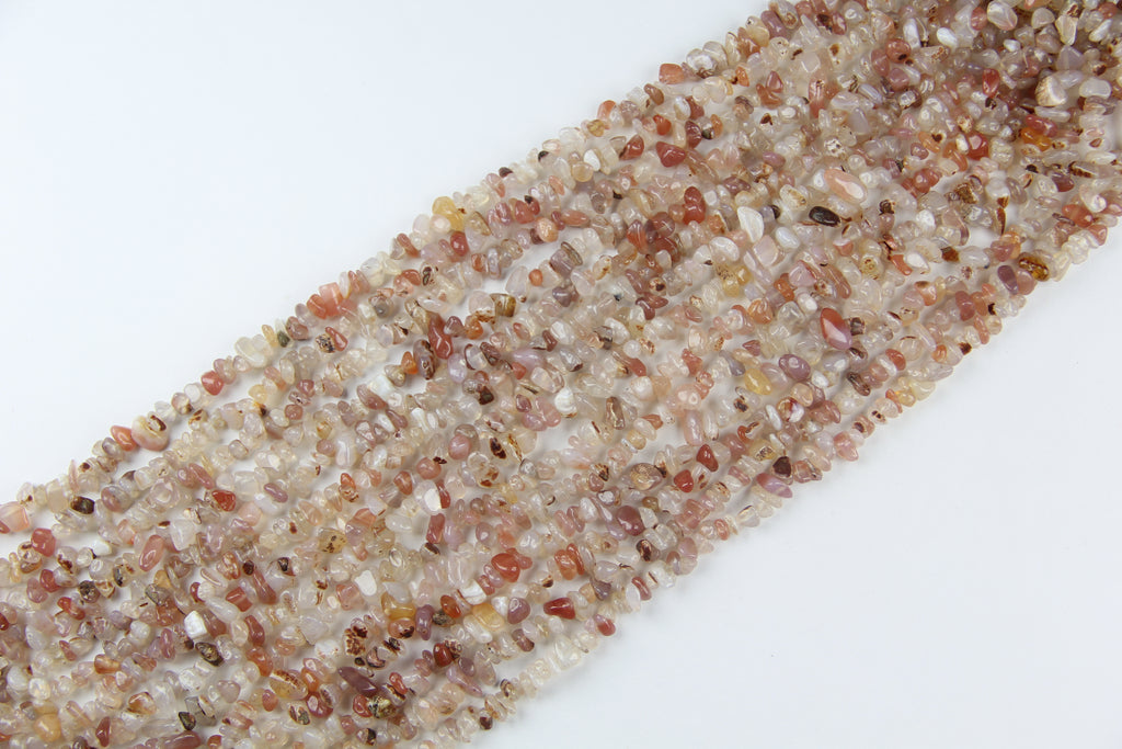 Irregular red and white agate broken stone long chain