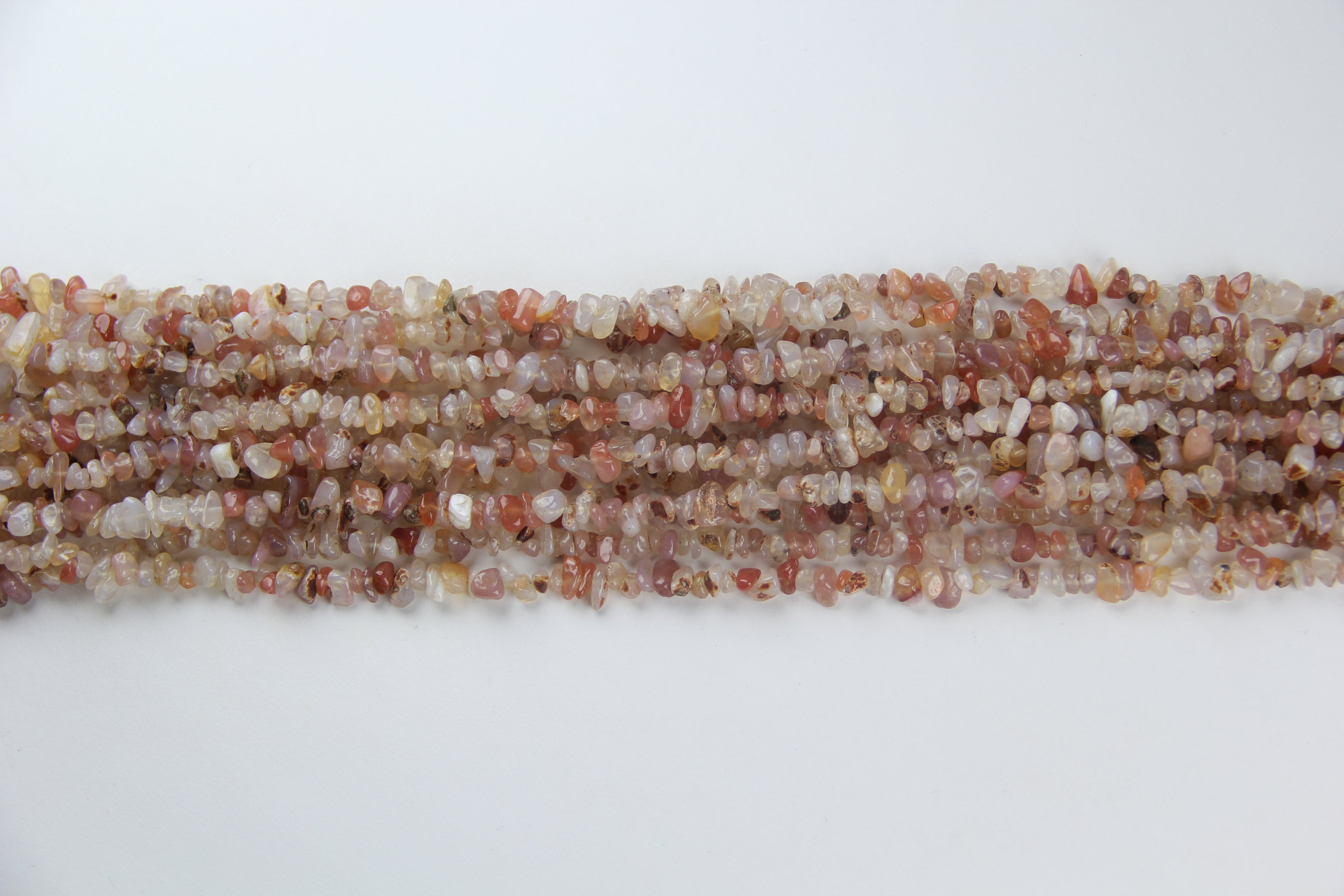 Irregular red and white agate broken stone long chain