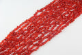 Irregular red glass broken stone long chain