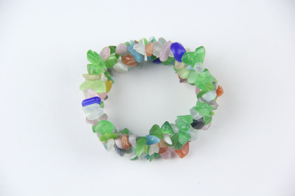 Colorful cat-eye glass bracelet