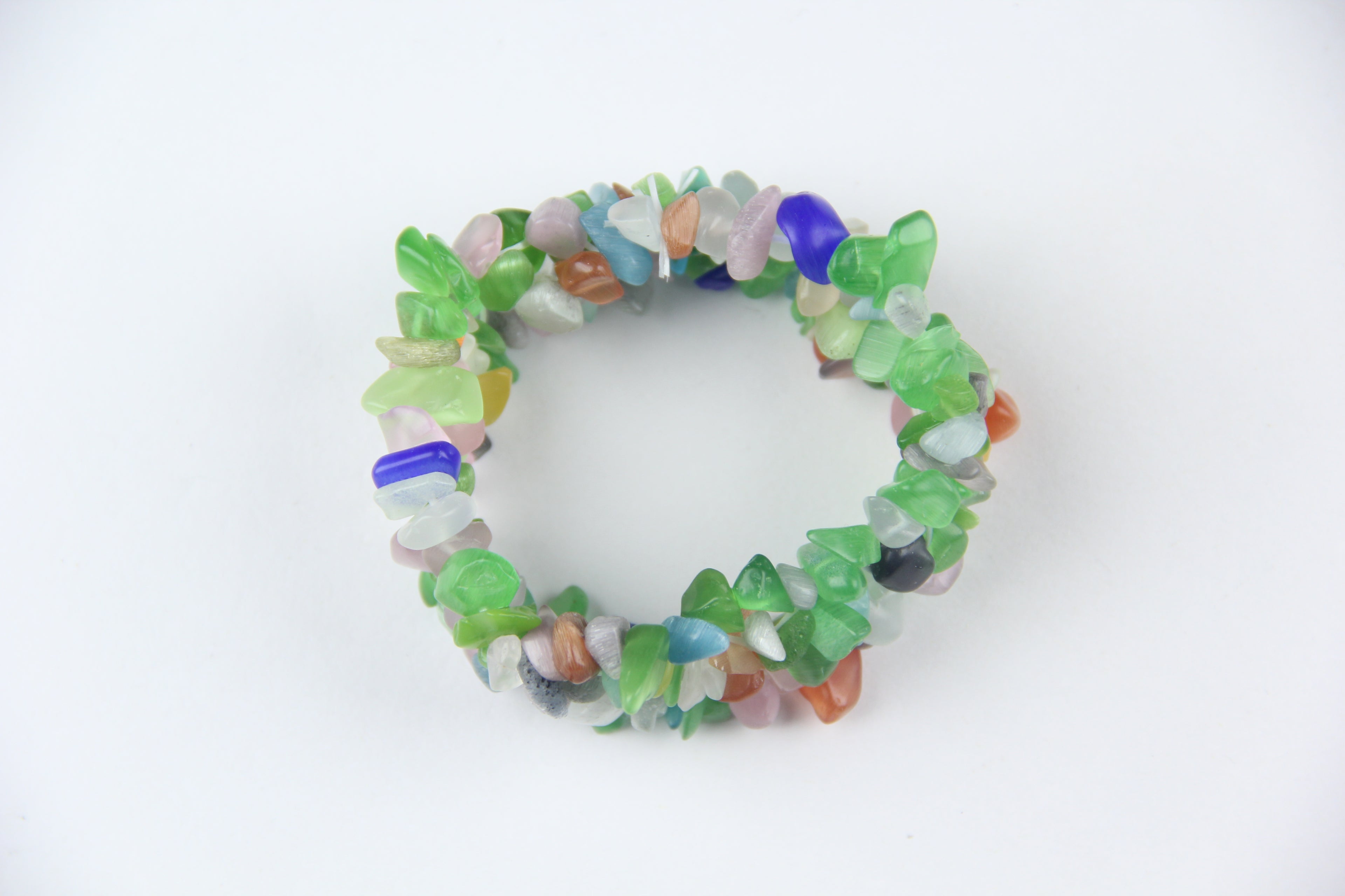 Colorful cat-eye glass bracelet