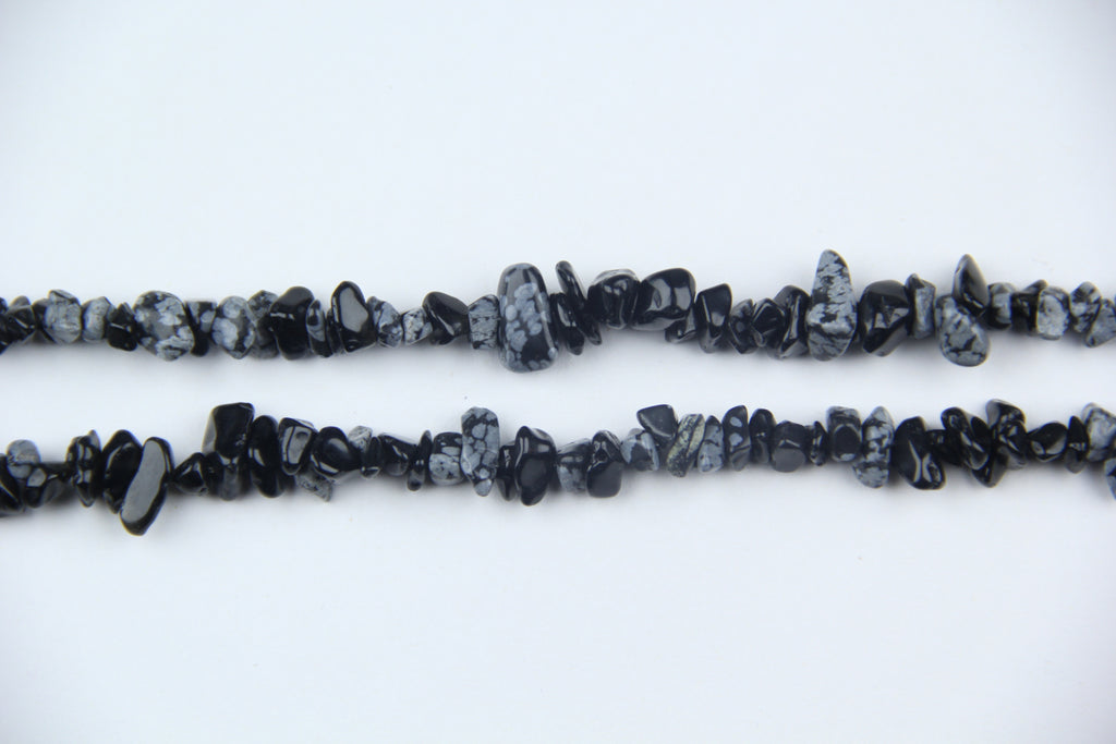 Snowflake obsidian irregular long chain