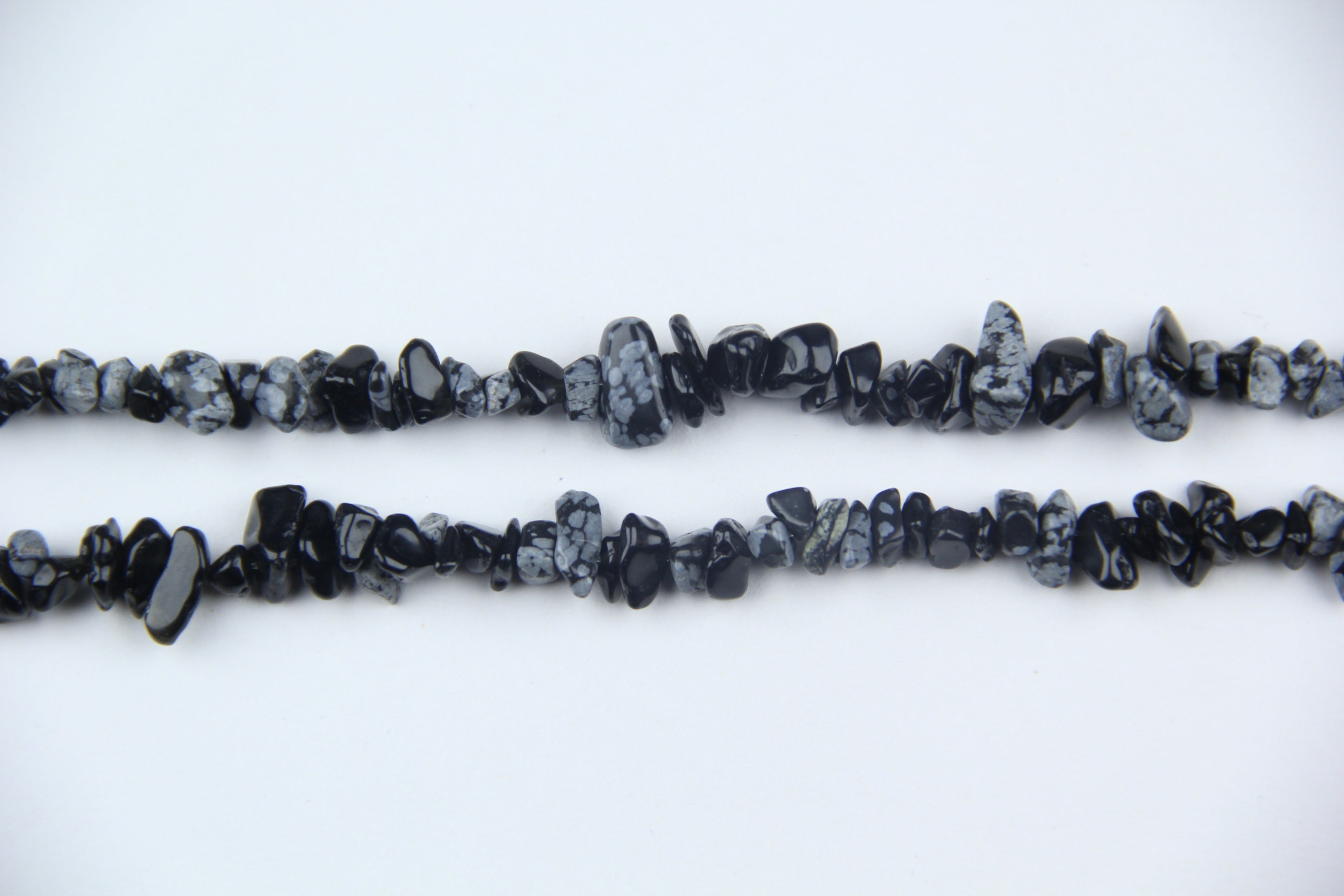 Snowflake obsidian irregular long chain