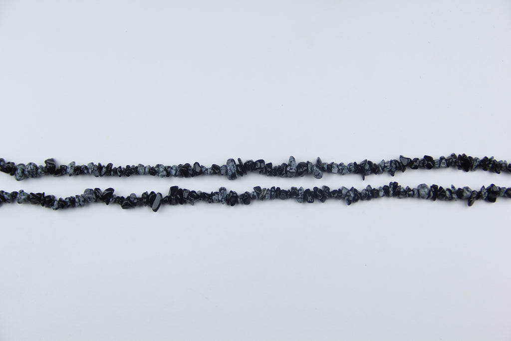 Snowflake obsidian irregular long chain
