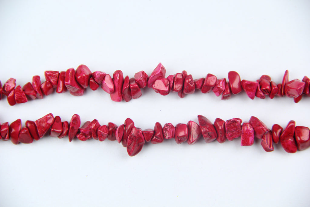Stained red pine broken stone long chain