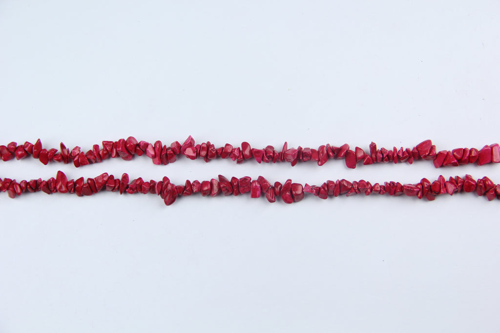Stained red pine broken stone long chain