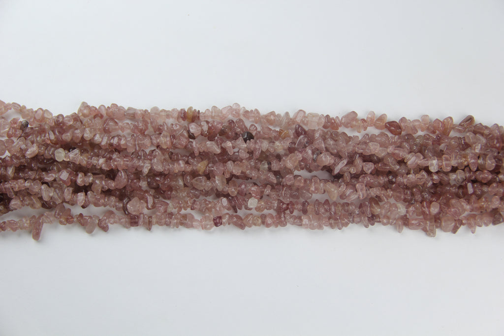 Irregular strawberry crystal broken stone long chain