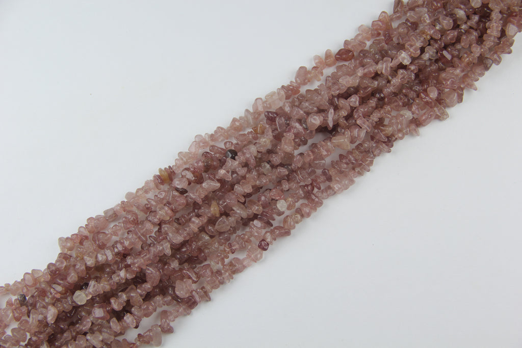 Irregular strawberry crystal broken stone long chain