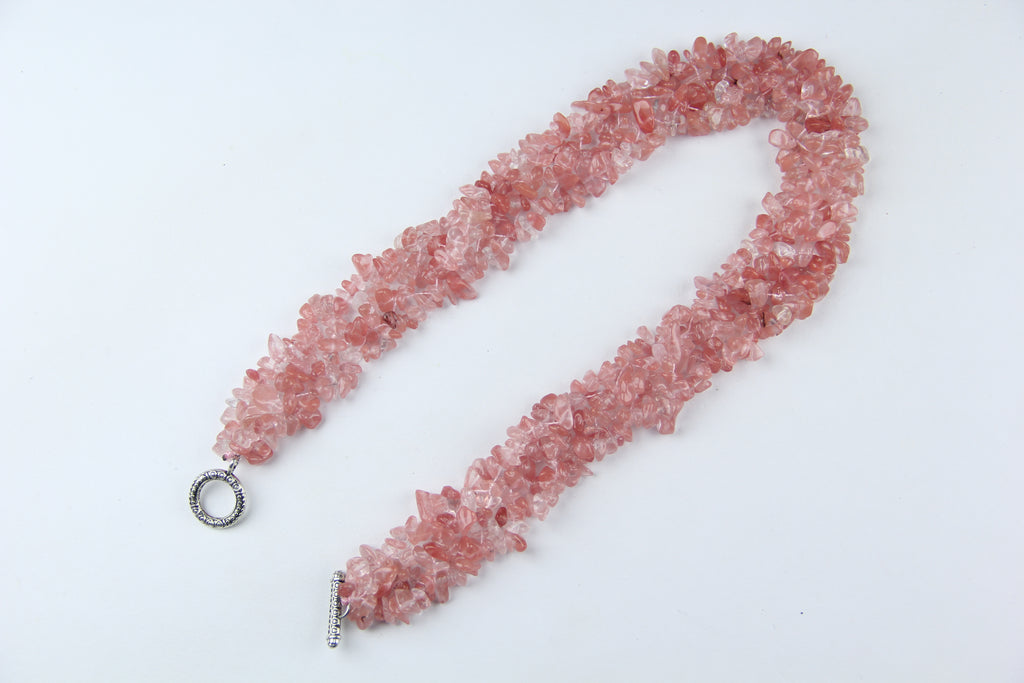 Watermelon red crystal necklace