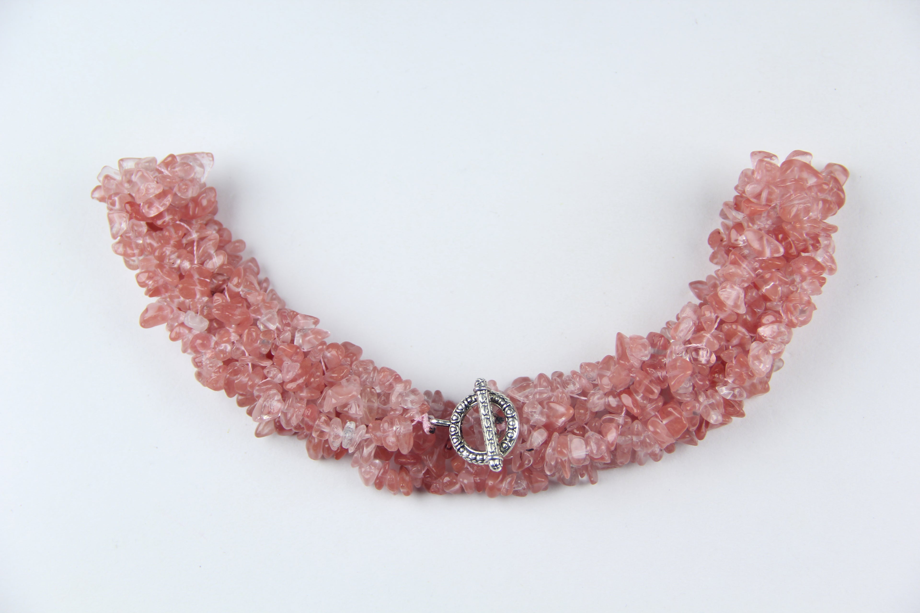 Watermelon red crystal necklace