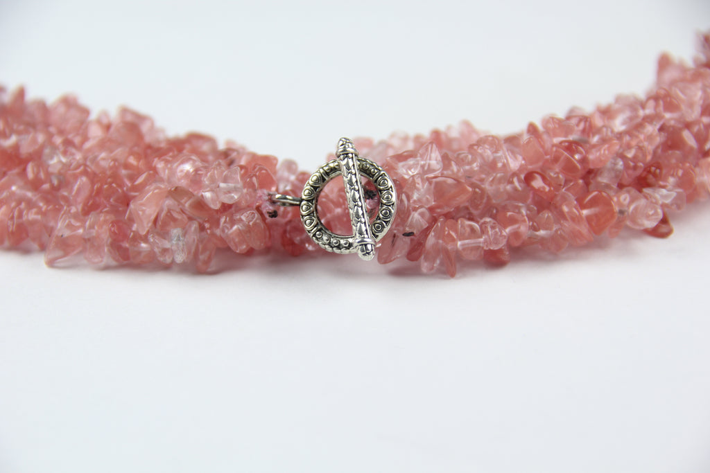 Watermelon red crystal necklace