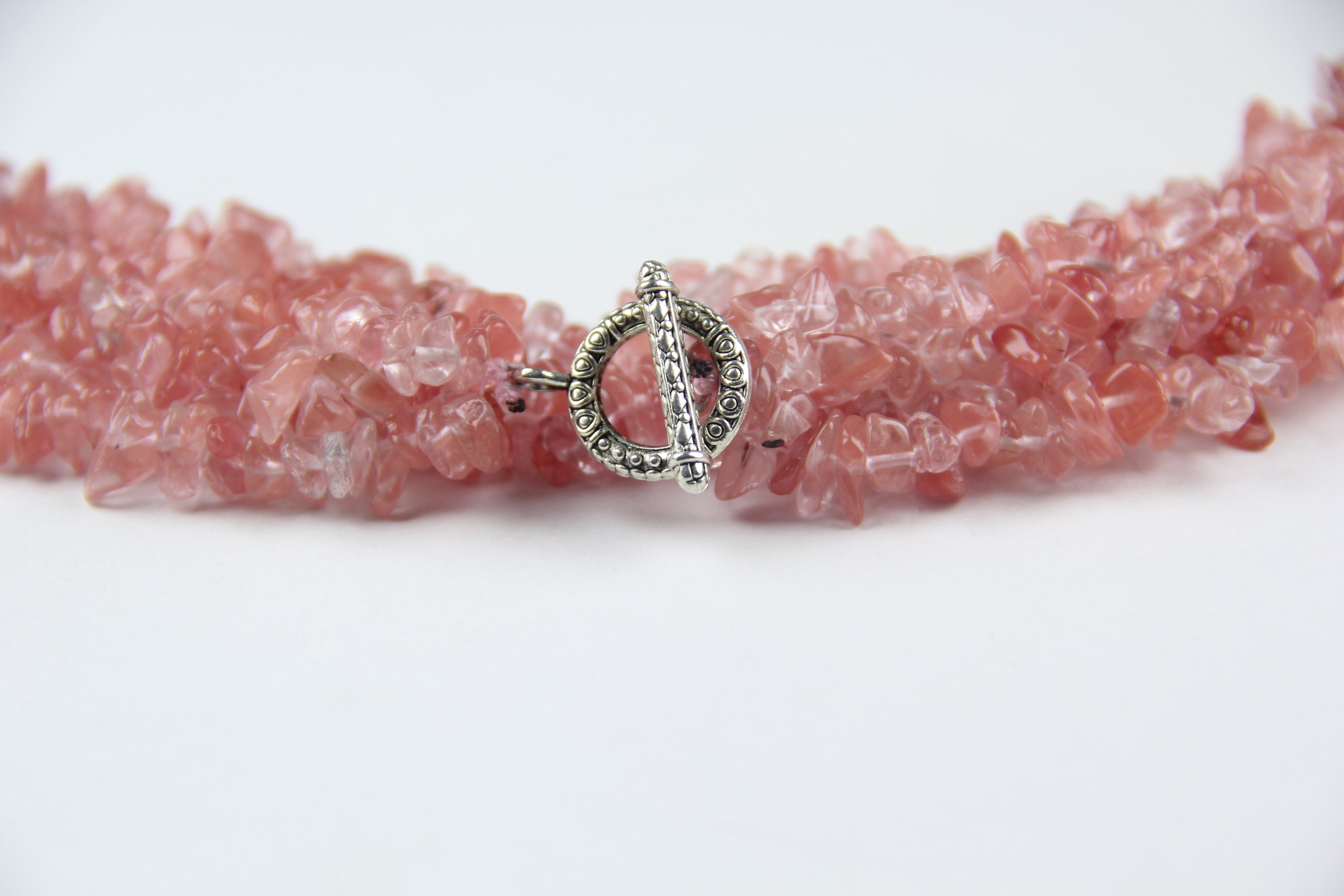 Watermelon red crystal necklace