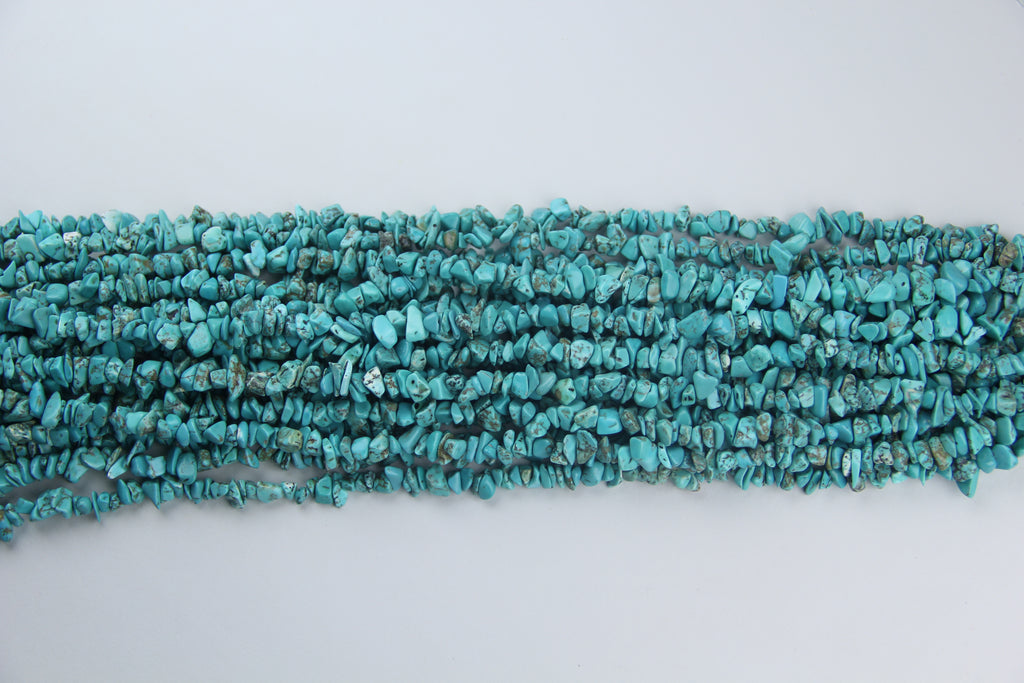 Irregular turquoise gravel long chain