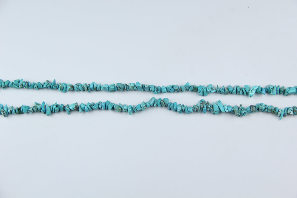 Irregular turquoise gravel long chain