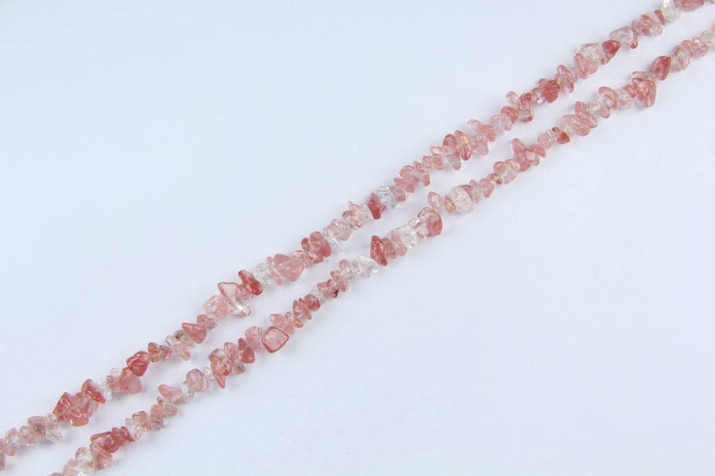 Irregular watermelon red crystal gravel long chain