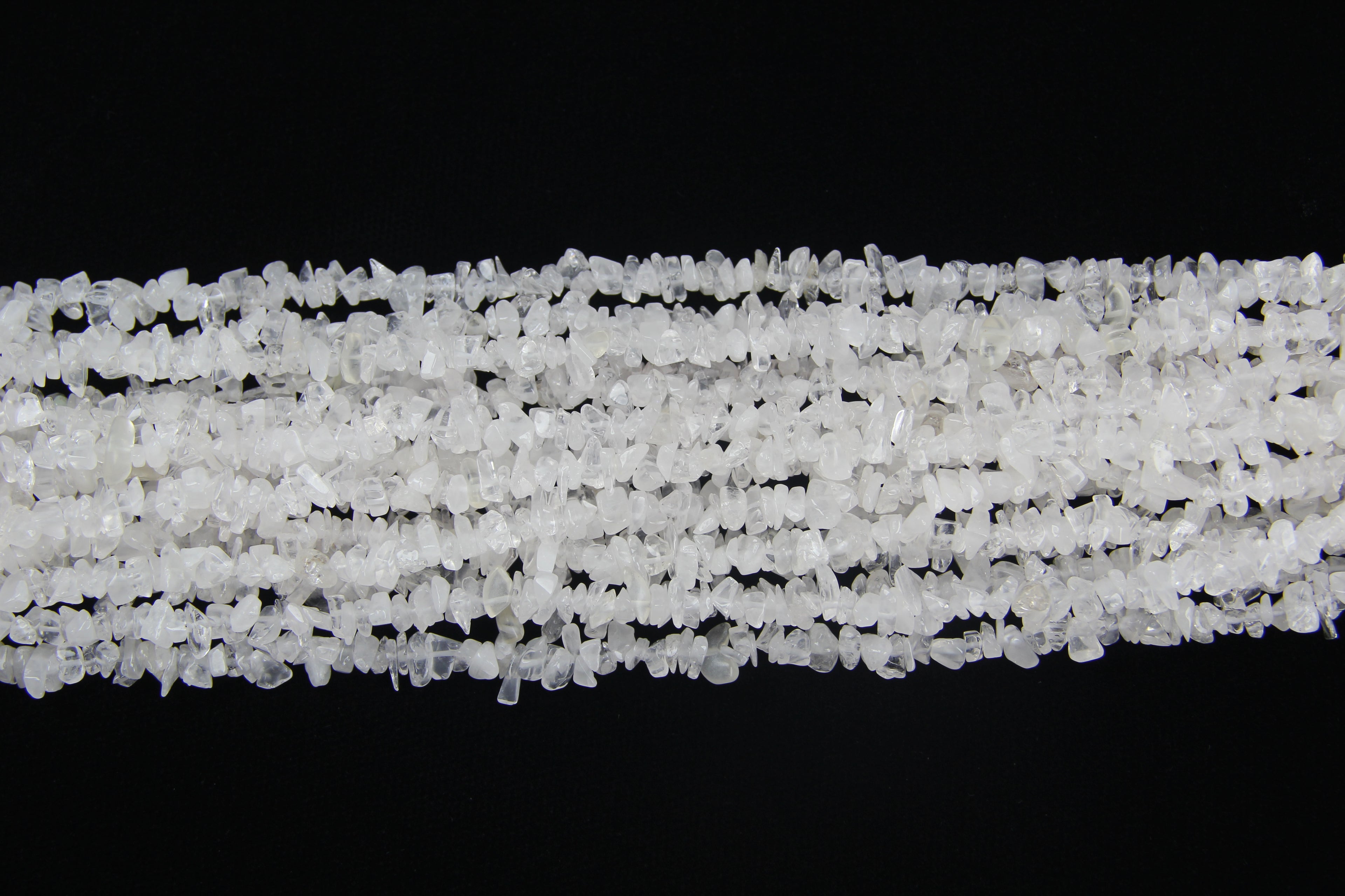 Irregular white cotton crystal long chain