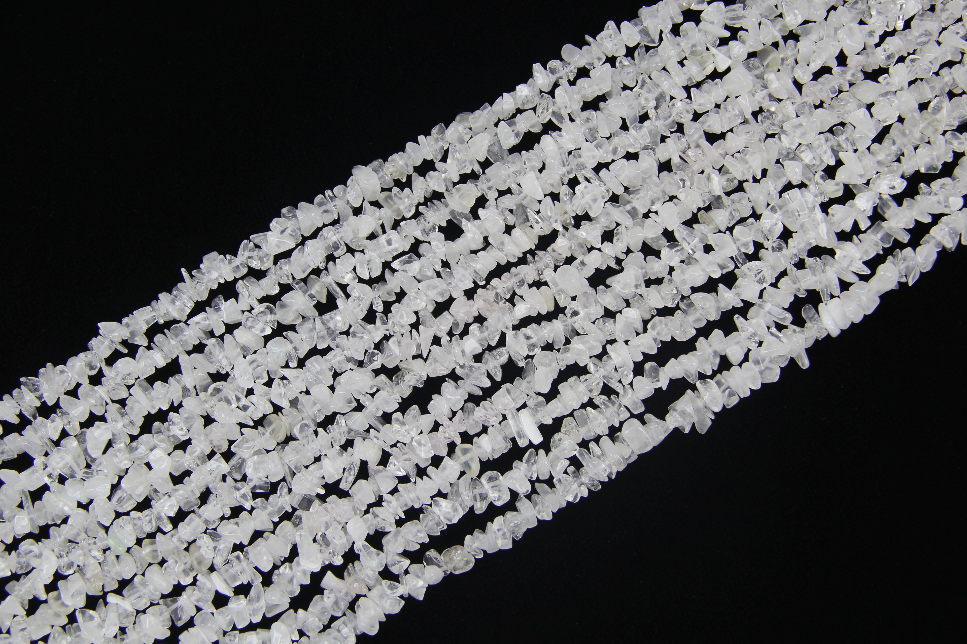 Irregular white cotton crystal long chain